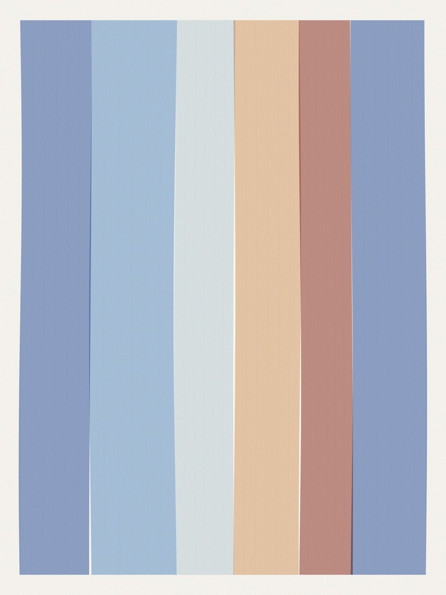A minimal generative composition of vertical spectral color bands.